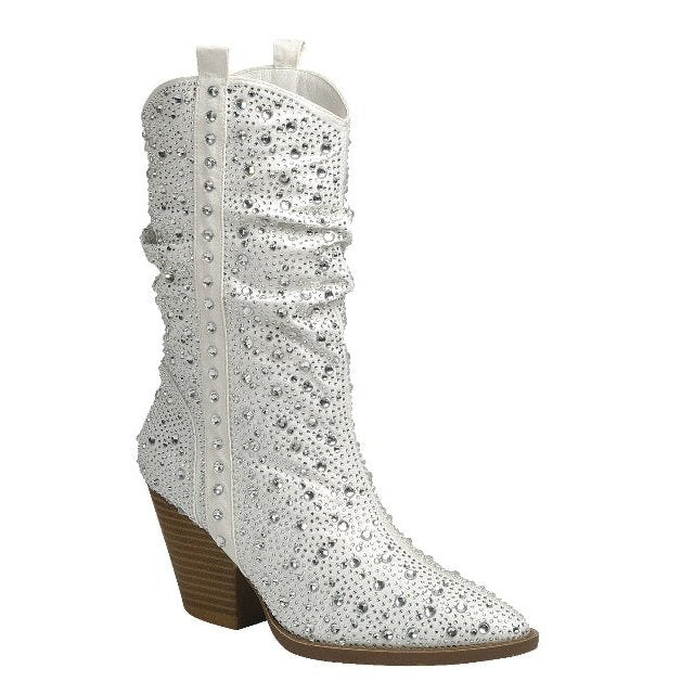 White Bling Cowboy Boots