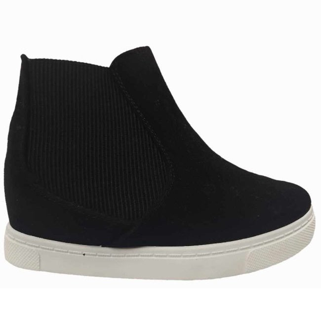 Black Wedge Slip-on Sneakers
