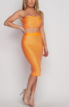 N. Orange Conjunto Top corto y falda