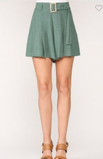 Sea Green Linen Shorts