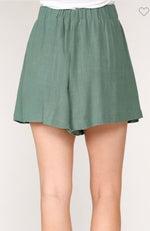 Sea Green Linen Shorts