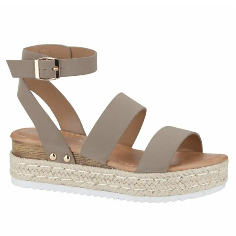 Taupe Double Strap Espadrille Sandals