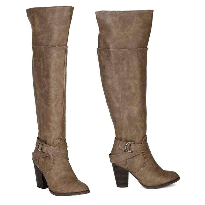 Heather Beige Thigh Length Boots