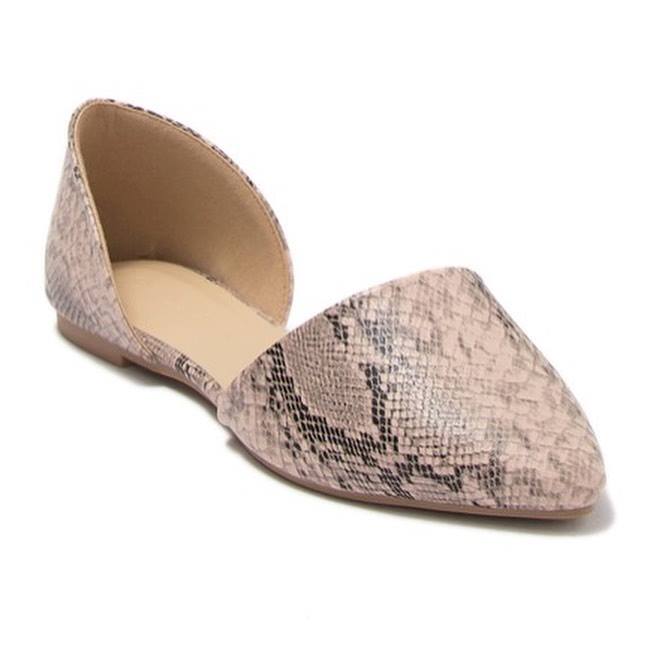 Snake Print Pointed Toe Flats