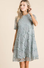 Sage Embroidered Dress