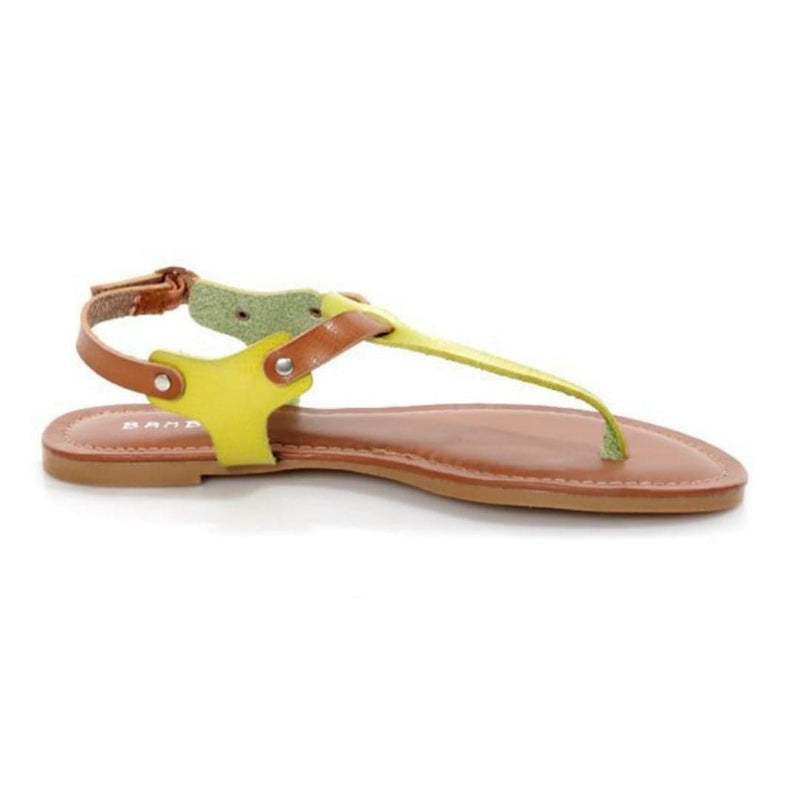 Lime Green & Tan Sandals