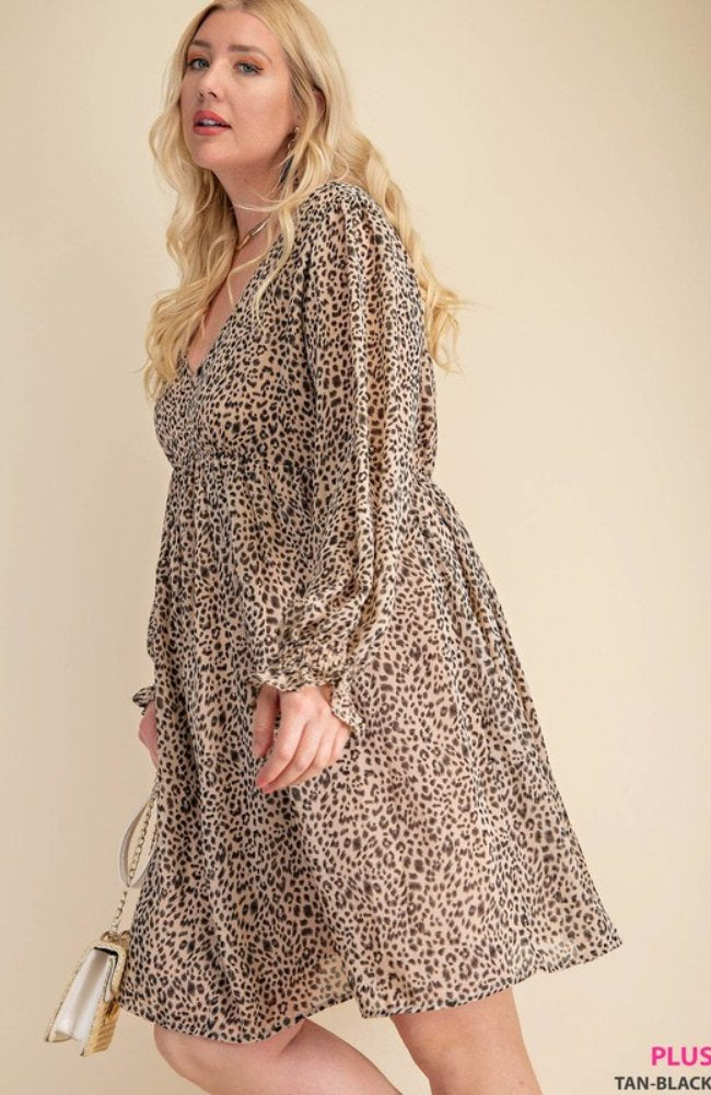 Plus Leopard Print Dress