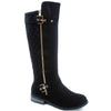 Black Suede Riding Boots