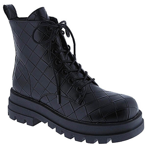 Black Quilted Combat Boots