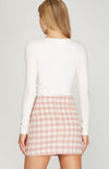 Rose Plaid Mini Skirt